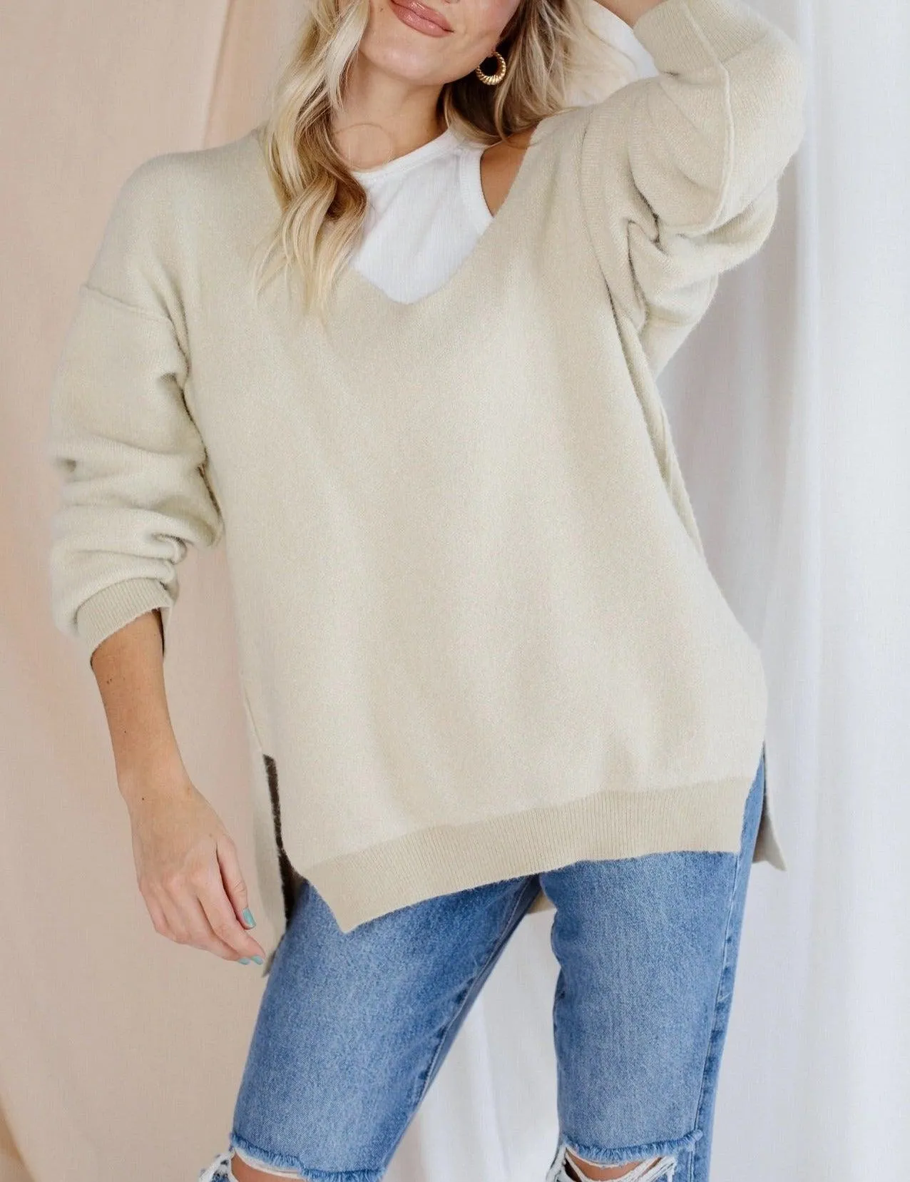 Sweater Weather Pullover in Marzipan Ivory