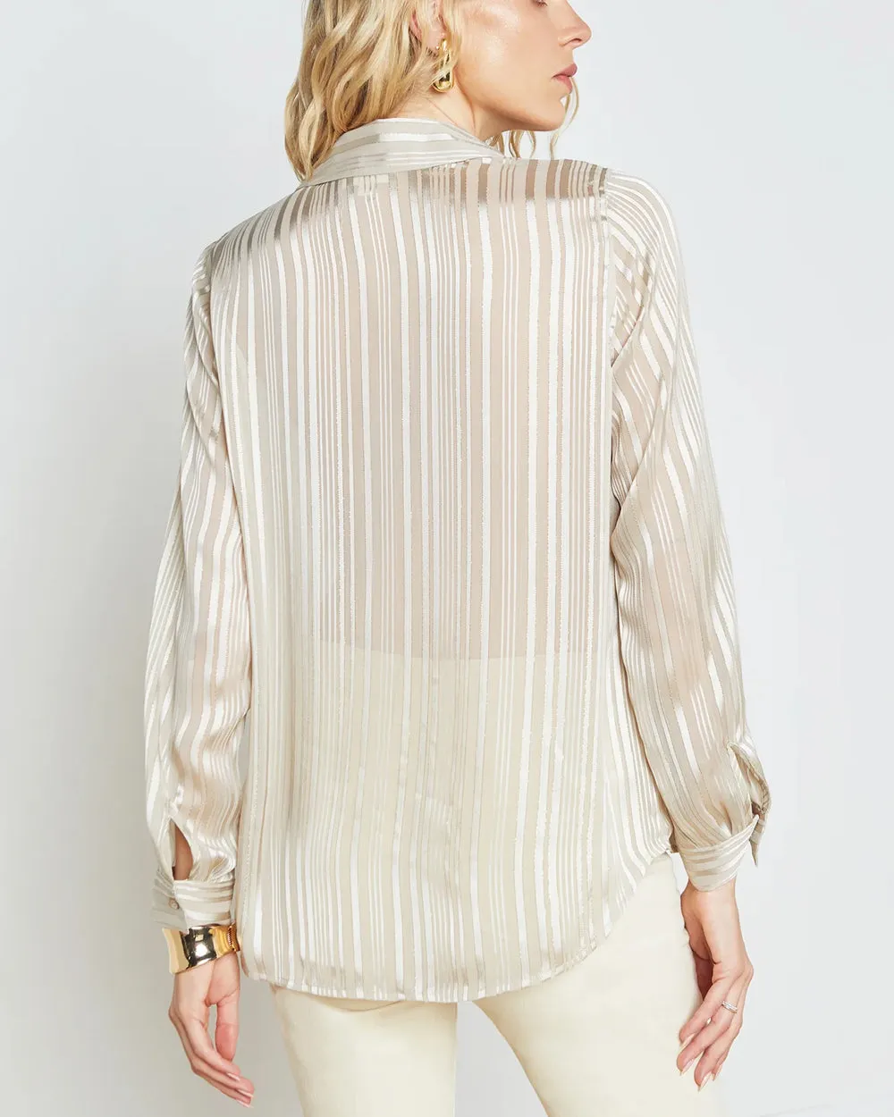 Taupe Stripe Argo Blouse