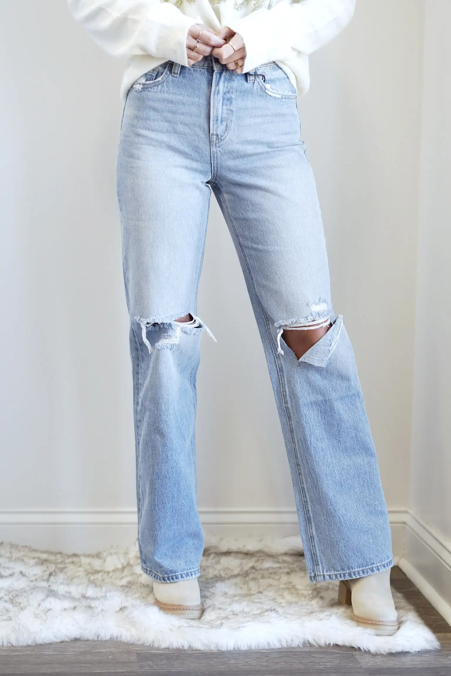 Valery Vintage Distressed High-Rise Jeans