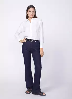 Voile Elastic Back Cropped Shirt in White