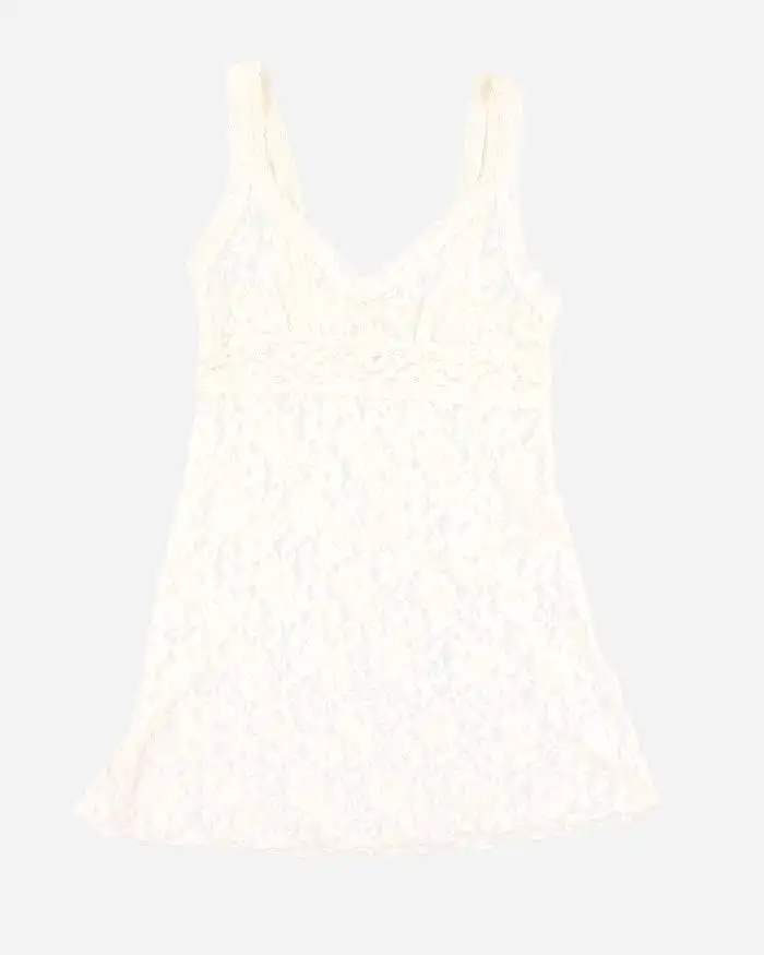 Woman's Cream Lace Slip Dress  - M