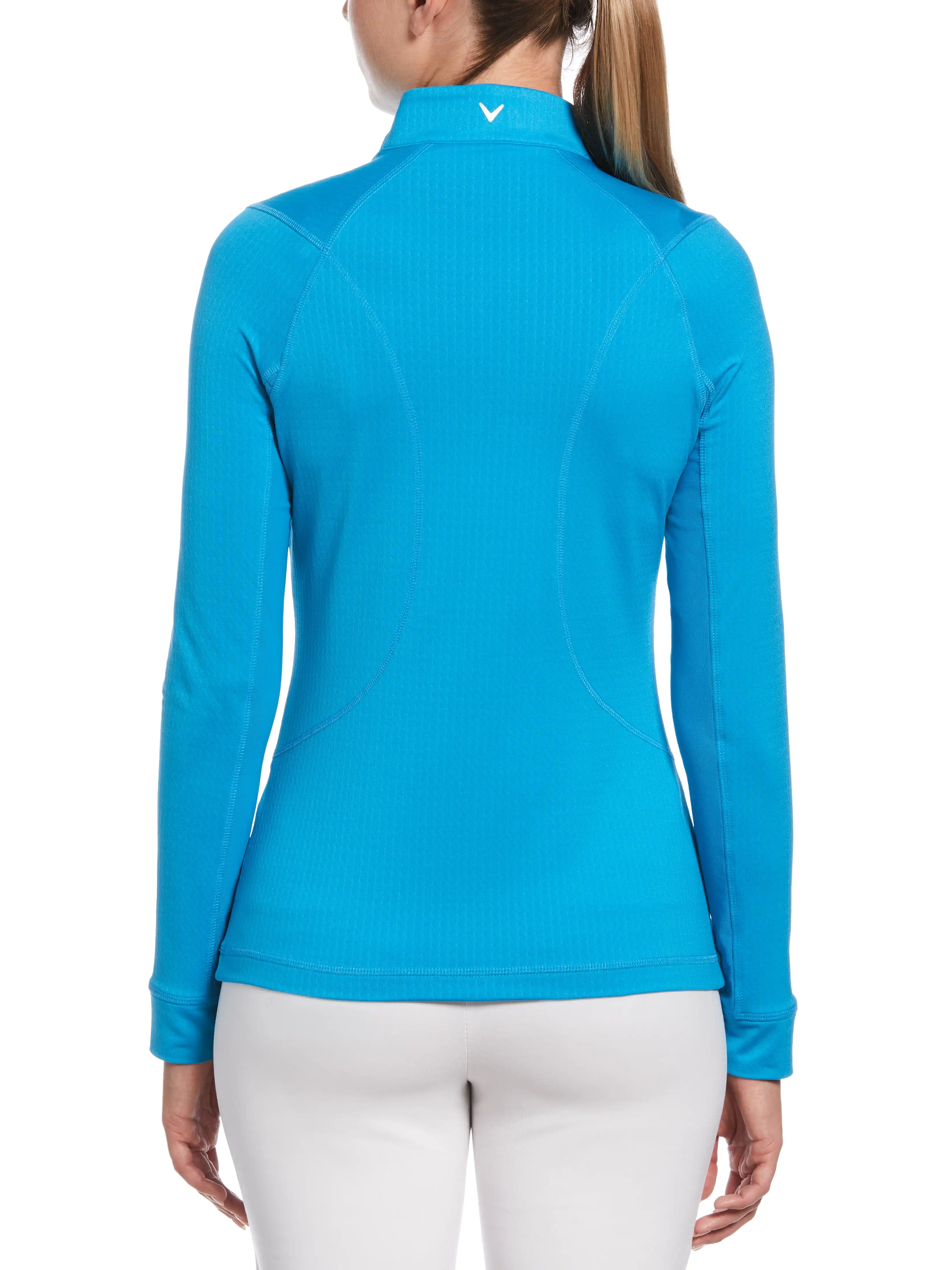 Womens 1/4 Zip Seams Long Sleeve Top