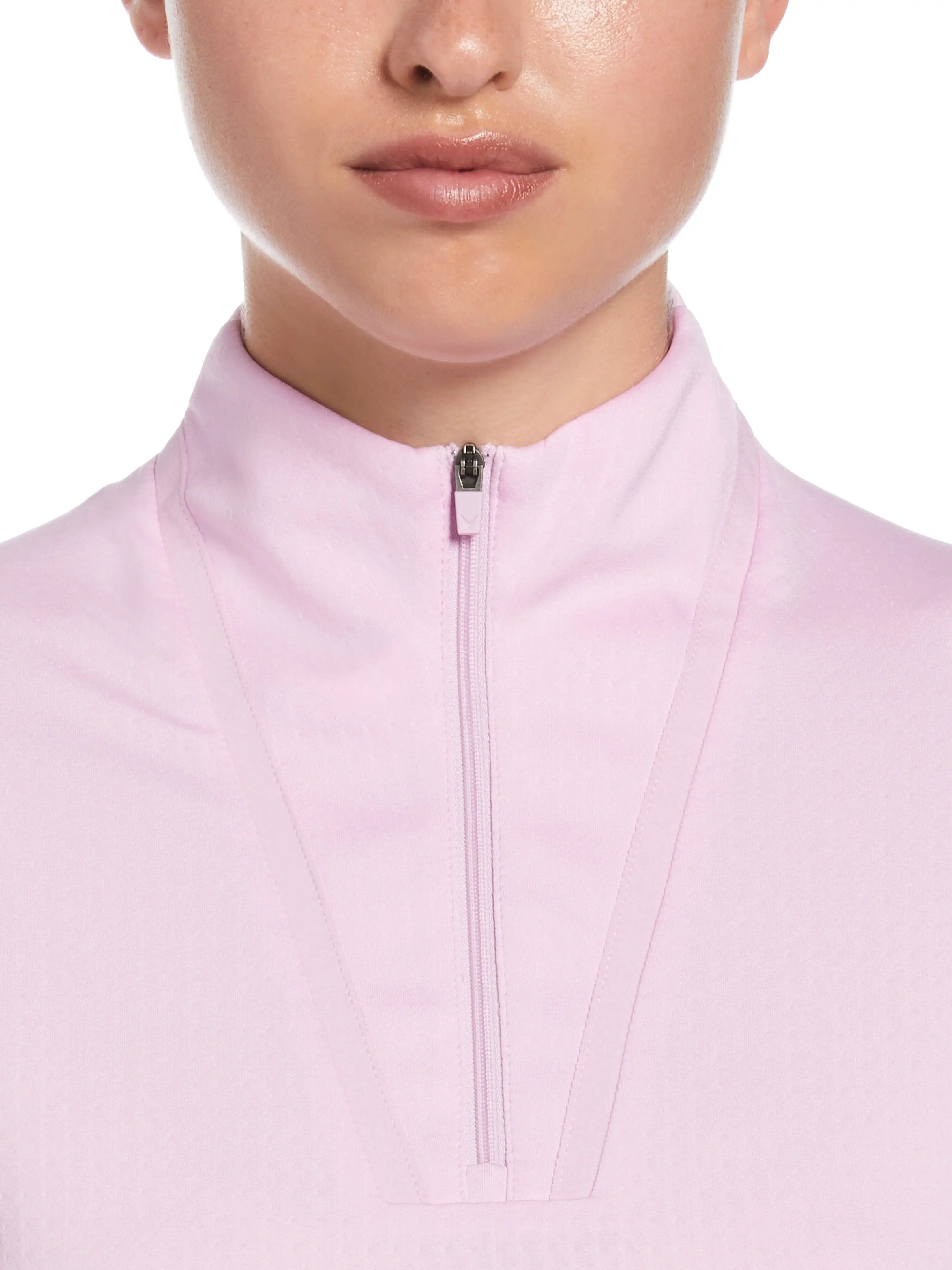 Womens 1/4 Zip Seams Long Sleeve Top