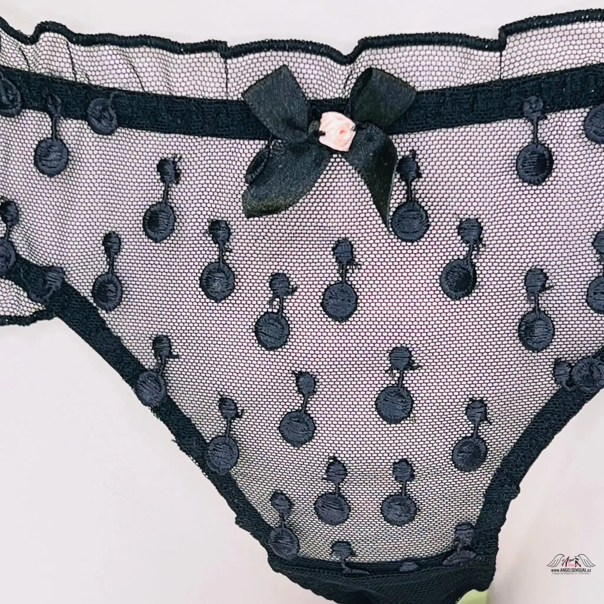 Zazou Black Spotted Lace Brief