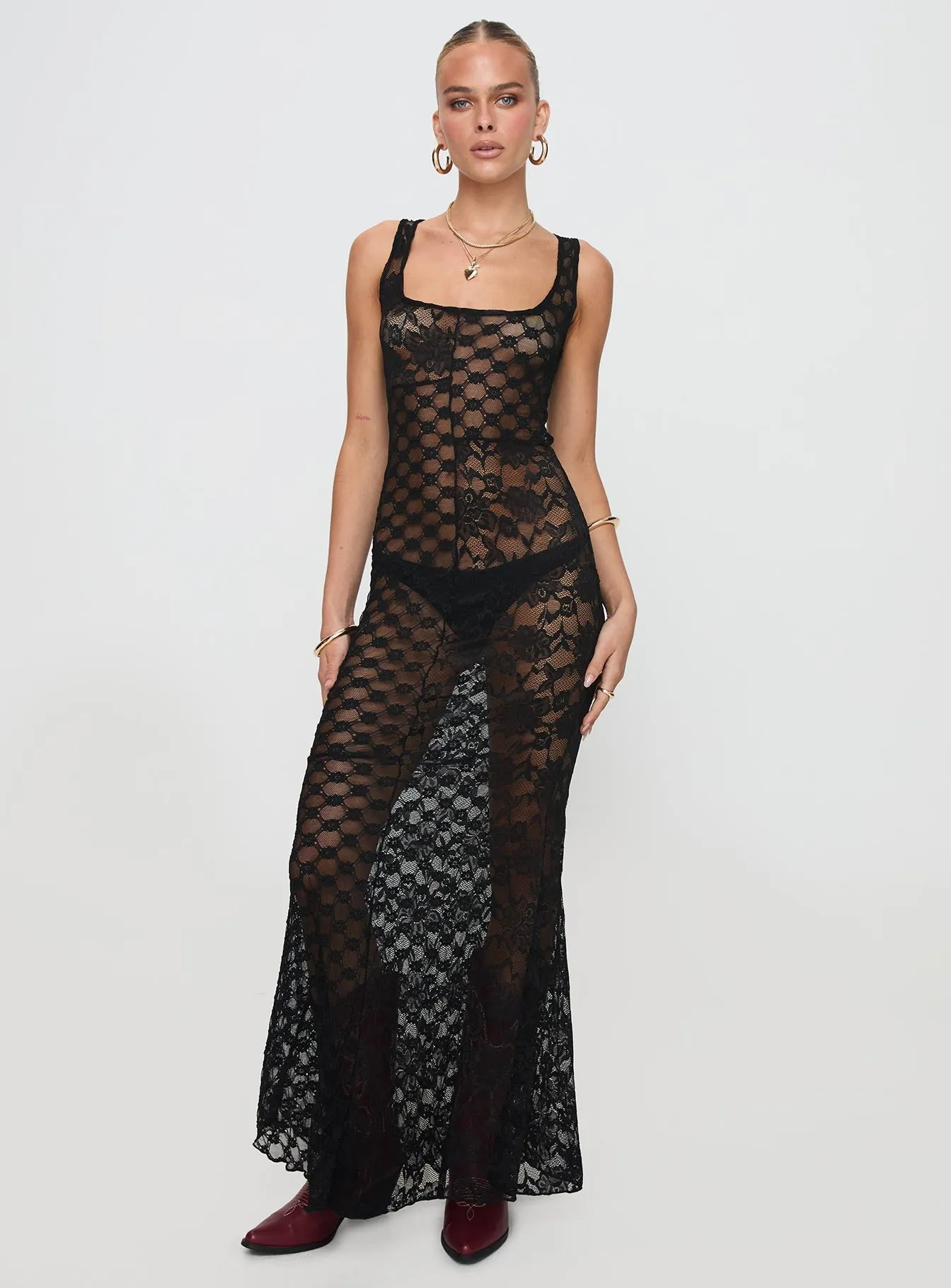 Zhara Lace Dress Black