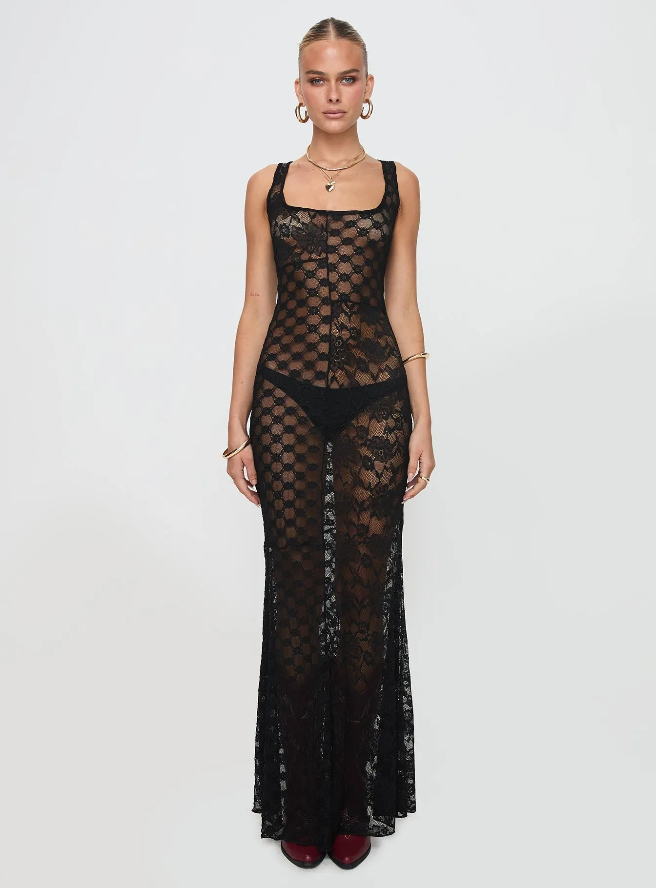 Zhara Lace Dress Black