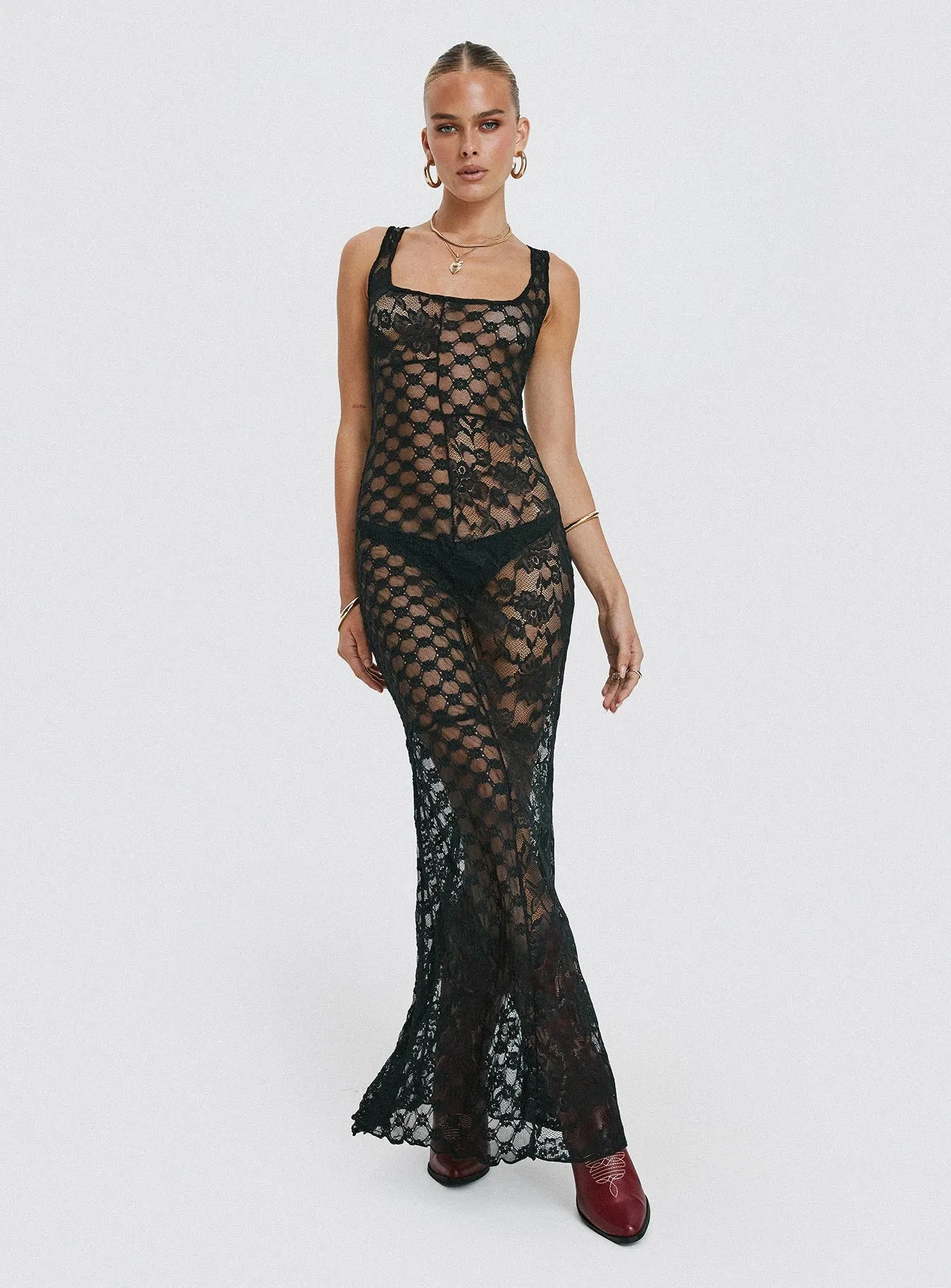 Zhara Lace Dress Black